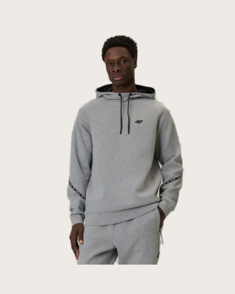 Pánska mikina s kapucňou 4F SWEATSHIRT M2238-27M-COLD LIGHT GREY MELANGE