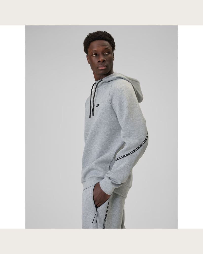 Pánska mikina s kapucňou 4F SWEATSHIRT M2238-27M-COLD LIGHT GREY MELANGE – fotka 3