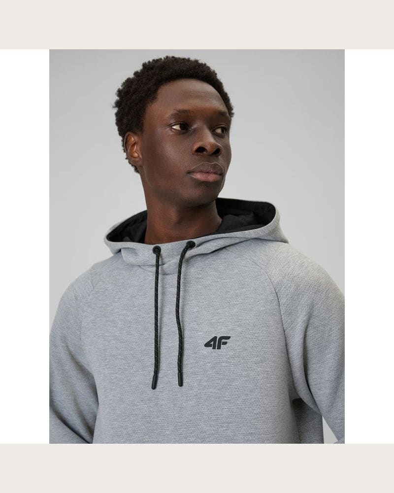 Pánska mikina s kapucňou 4F SWEATSHIRT M2238-27M-COLD LIGHT GREY MELANGE – fotka 7
