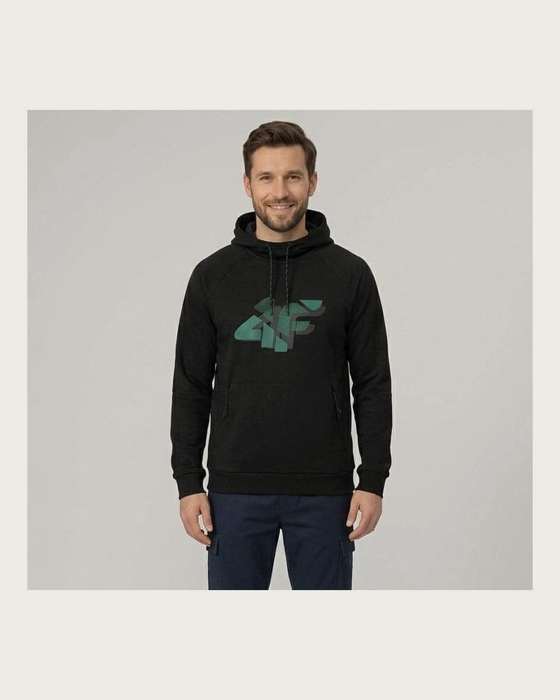 Pánska mikina s kapucňou 4F SWEATSHIRT M2241-20S-DEEP BLACK – fotka 2
