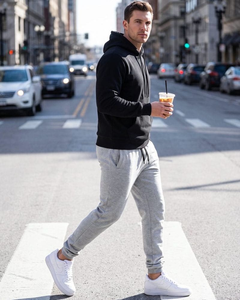 Trendy pánske tepláky v šedom prevedení – fotka 4
