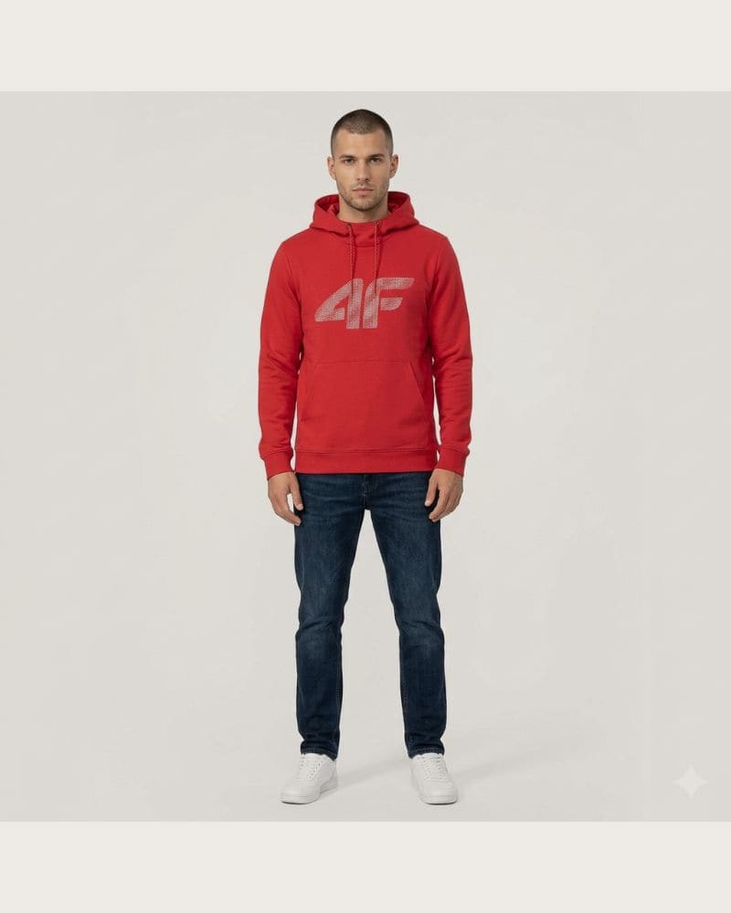 Pánska mikina s kapucňou 4F SWEATSHIRT M2133-62S-RED – fotka 3