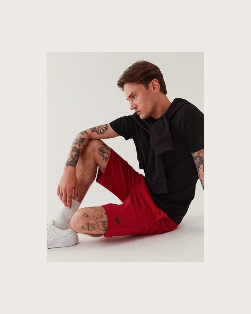Pánske teplákové kraťasy 4F SHORTS CAS M0836-62S-RED – fotka 3