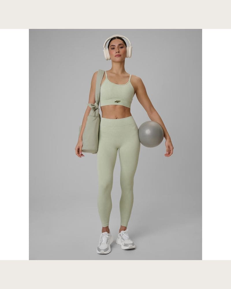 Dámske legíny 4F TIGHTS FNK F399-42A LIGHT GREEN ALLOVER – fotka 4