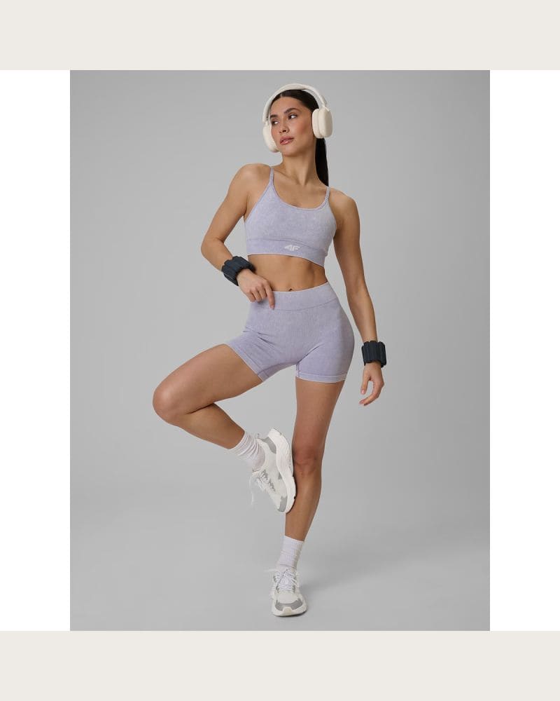 Dámske tréningové kraťasy 4F SHORT TIGHTS FNK F072-51A-VIOLET ALLOVER – fotka 4