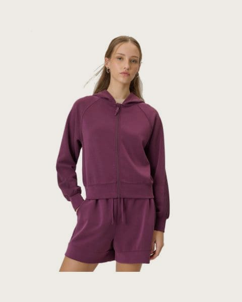 Dámska mikina so zipsom 4F SWEATSHIRT F2178-60S-BURGUNDY