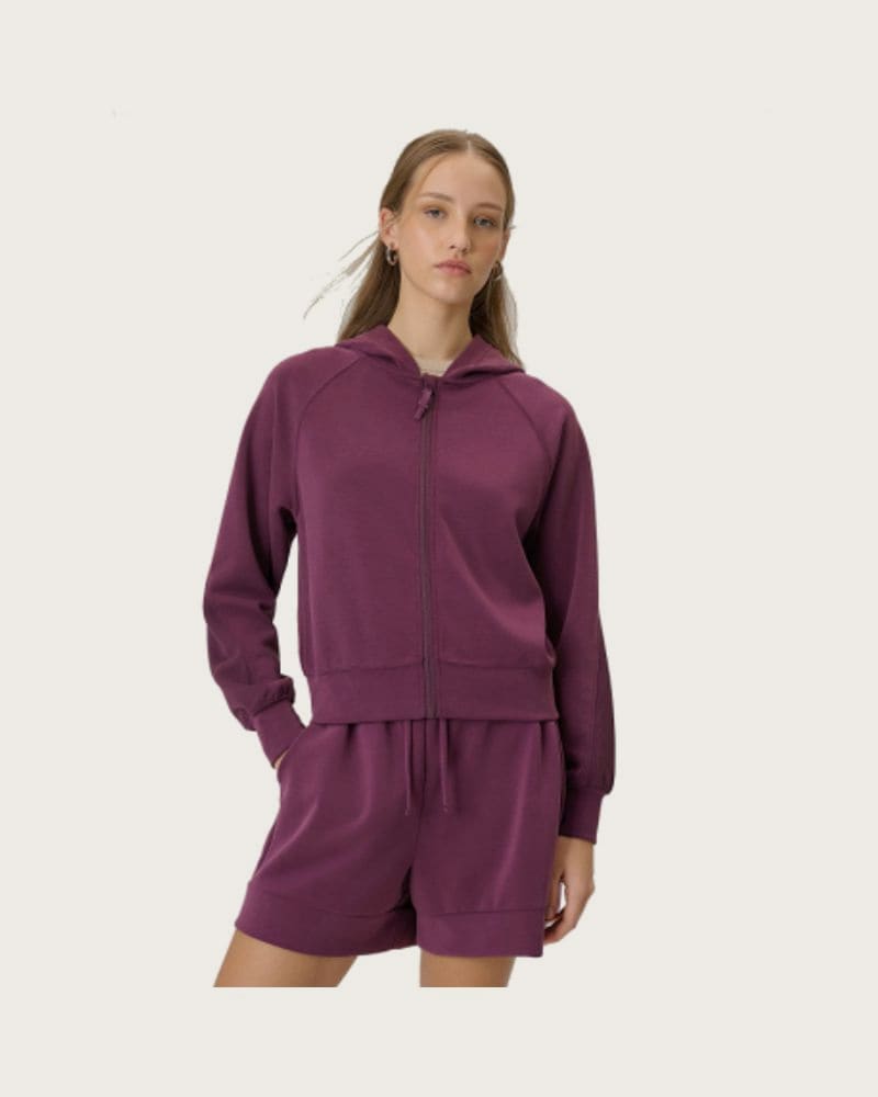 Dámska mikina so zipsom 4F SWEATSHIRT F2178-60S-BURGUNDY