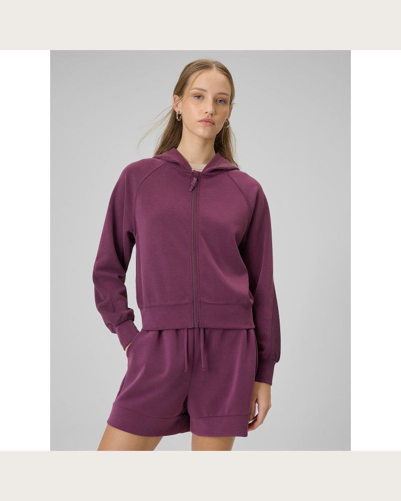 Dámska mikina so zipsom 4F SWEATSHIRT F2178-60S-BURGUNDY – fotka 2