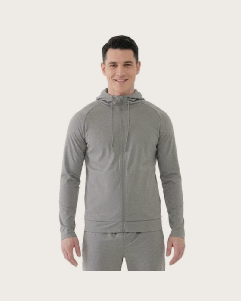 Pánska tréningová mikina so zipsom 4F SWEATSHIRT FNK M631-25M-GREY MELANGE