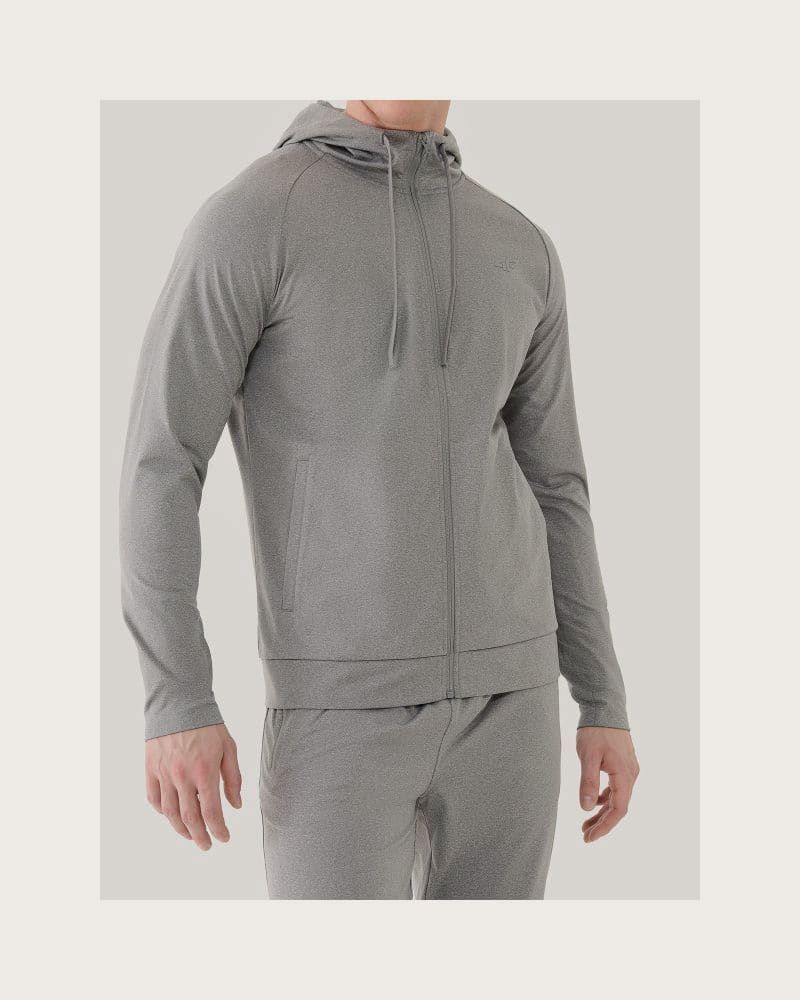 Pánska tréningová mikina so zipsom 4F SWEATSHIRT FNK M631-25M-GREY MELANGE – fotka 2