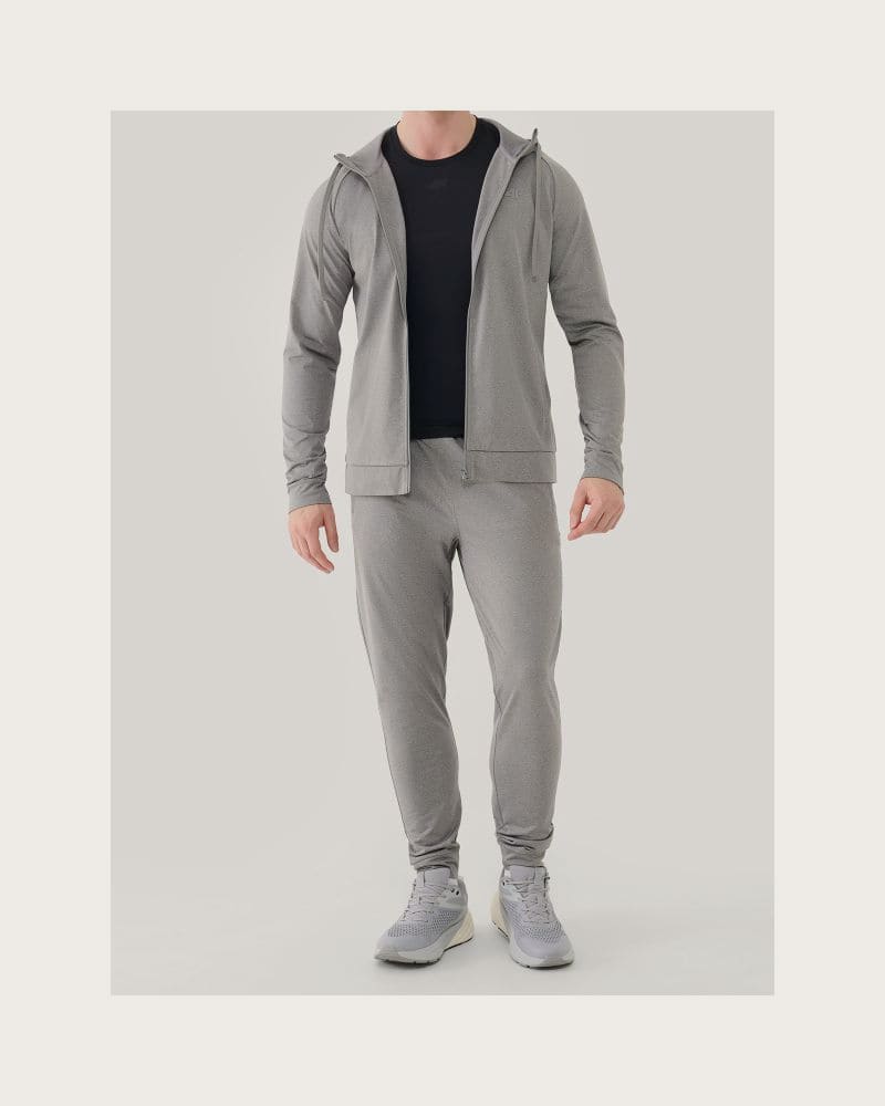 Pánska tréningová mikina so zipsom 4F SWEATSHIRT FNK M631-25M-GREY MELANGE – fotka 5