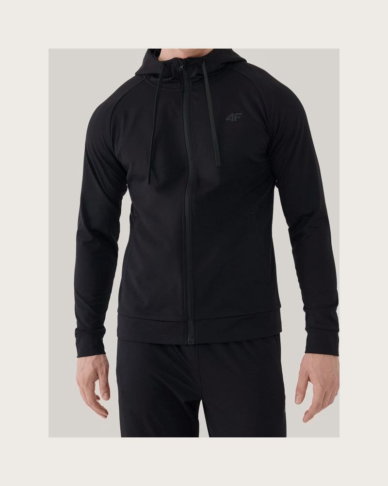 Pánska tréningová mikina so zipsom 4F SWEATSHIRT FNK M631-20S-DEEP BLACK – fotka 2