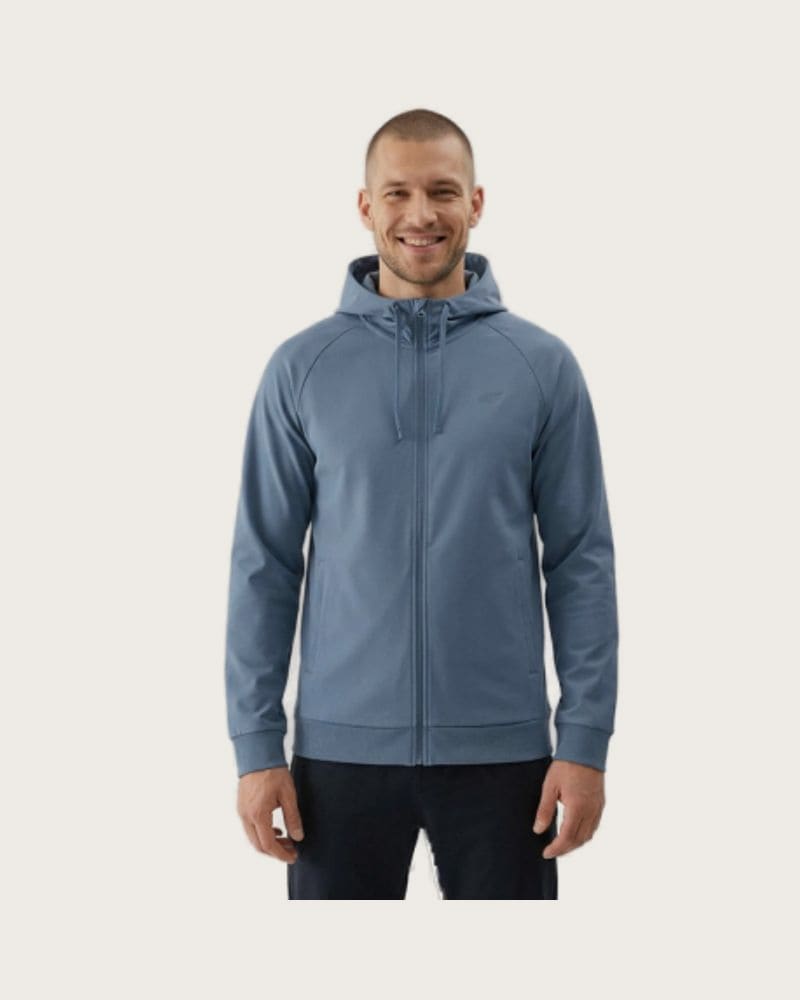 Pánska tréningová mikina so zipsom 4F SWEATSHIRT FNK M631-32M-DENIM MELANGE