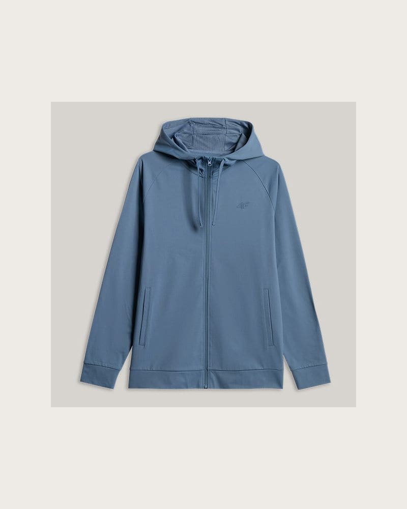 Pánska tréningová mikina so zipsom 4F SWEATSHIRT FNK M631-32M-DENIM MELANGE – fotka 4
