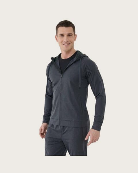 Pánska tréningová mikina so zipsom 4F SWEATSHIRT FNK M631-22M-ANTHRACITE MELANGE