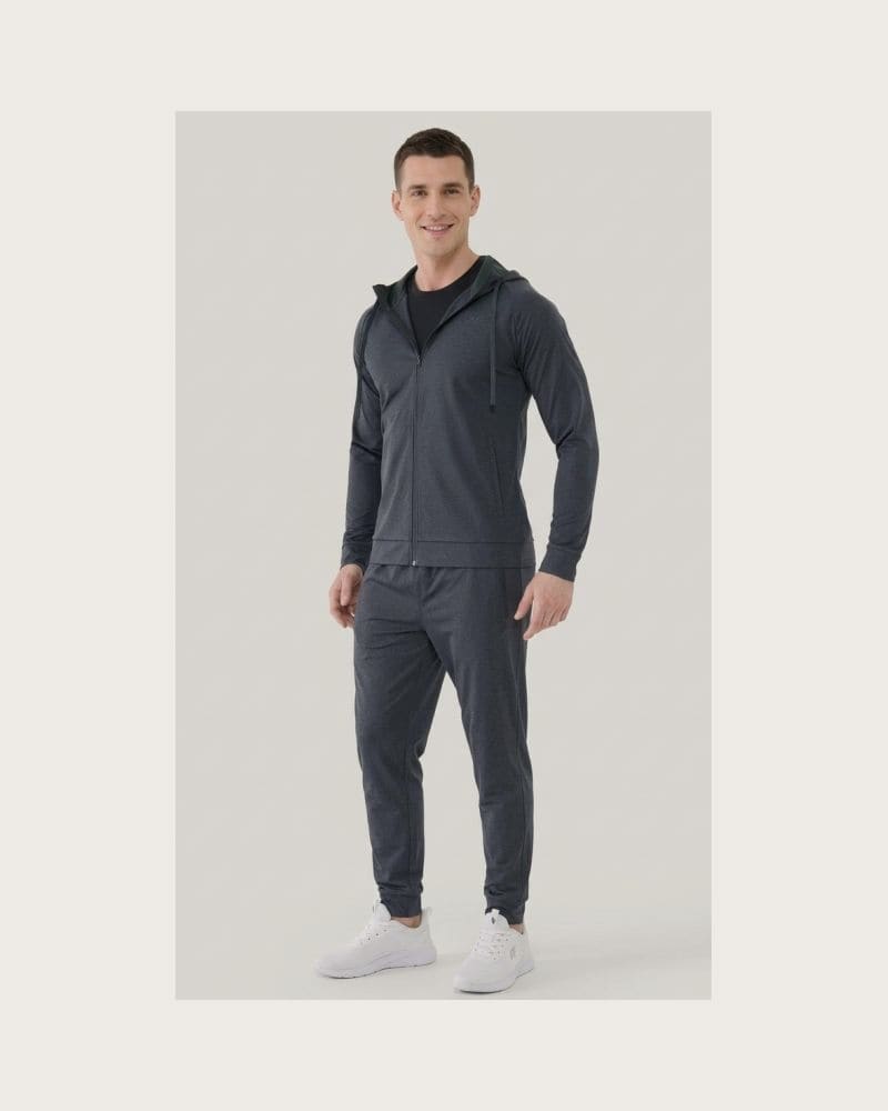Pánska tréningová mikina so zipsom 4F SWEATSHIRT FNK M631-22M-ANTHRACITE MELANGE – fotka 2