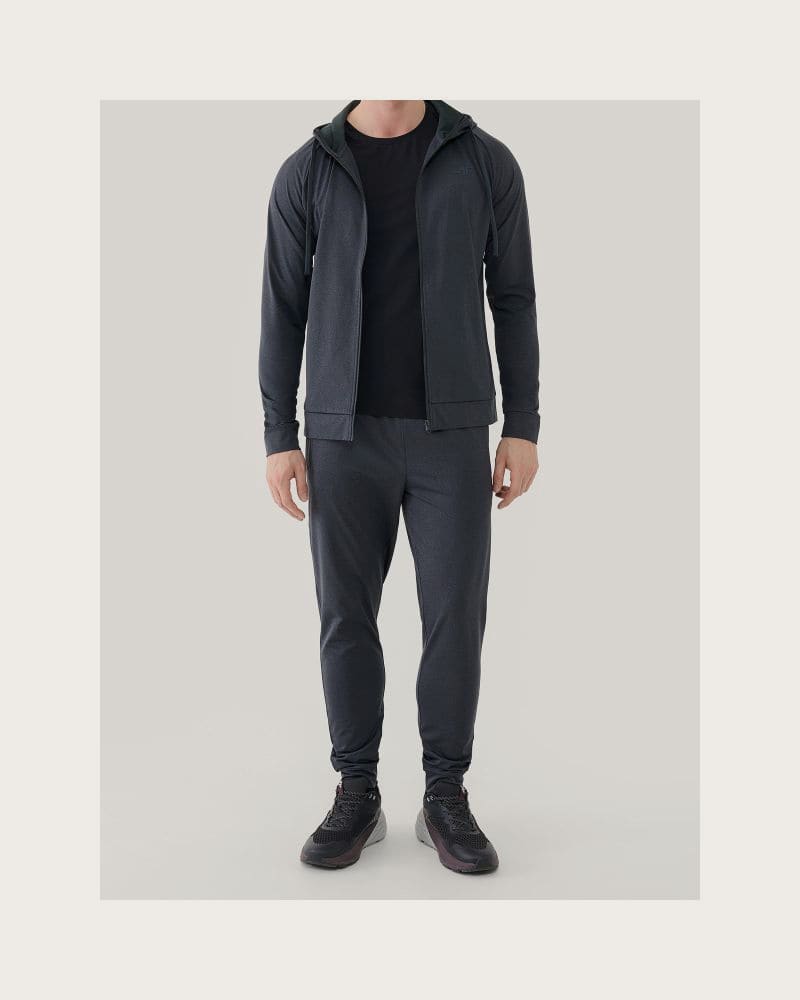 Pánska tréningová mikina so zipsom 4F SWEATSHIRT FNK M631-22M-ANTHRACITE MELANGE – fotka 5