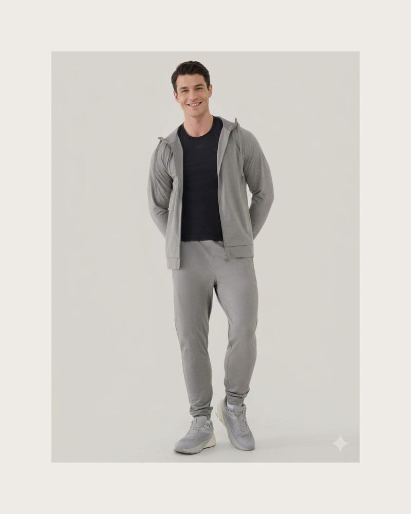 Pánske tepláky 4F TROUSERS FNK M1046-25M-GREY MELANGE – fotka 3