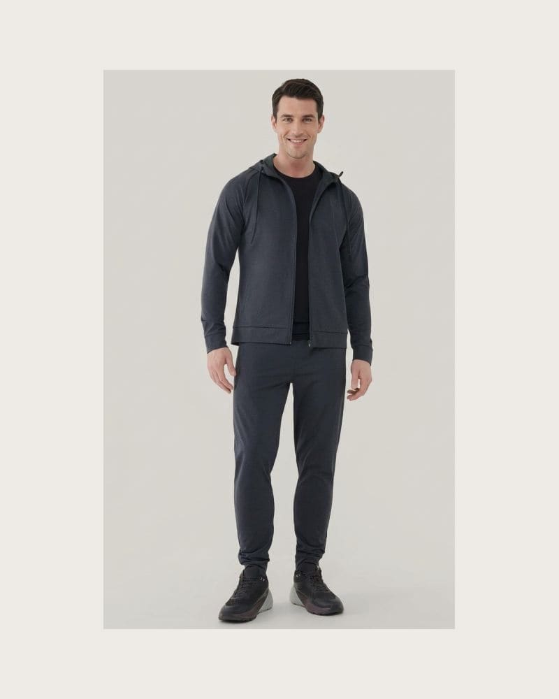 Pánske tepláky 4F TROUSERS FNK M1046-22M-ANTHRACITE MELANGE – fotka 3