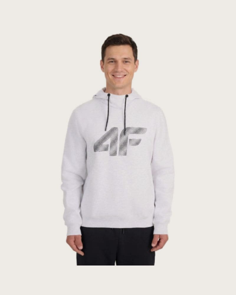 Pánska mikina s kapucňou 4F SWEATSHIRT M2548-27M-COLD LIGHT GREY MELANGE