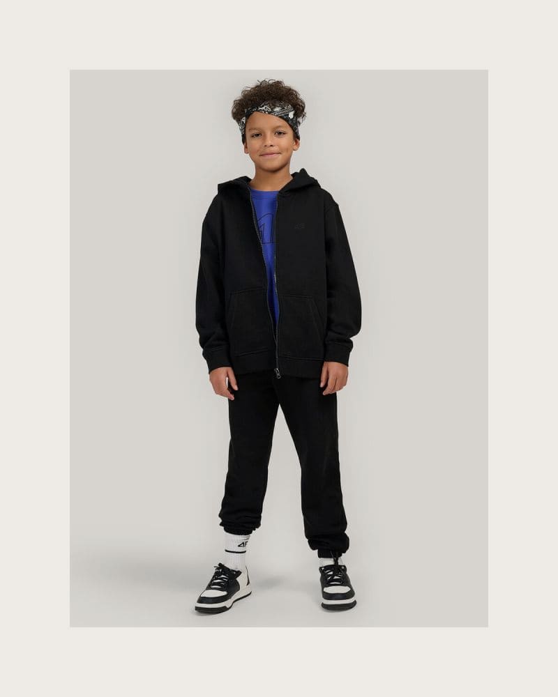 Chlapčenské tepláky 4F JUNIOR TROUSERS CAS M1188-20S-DEEP BLACK – fotka 4