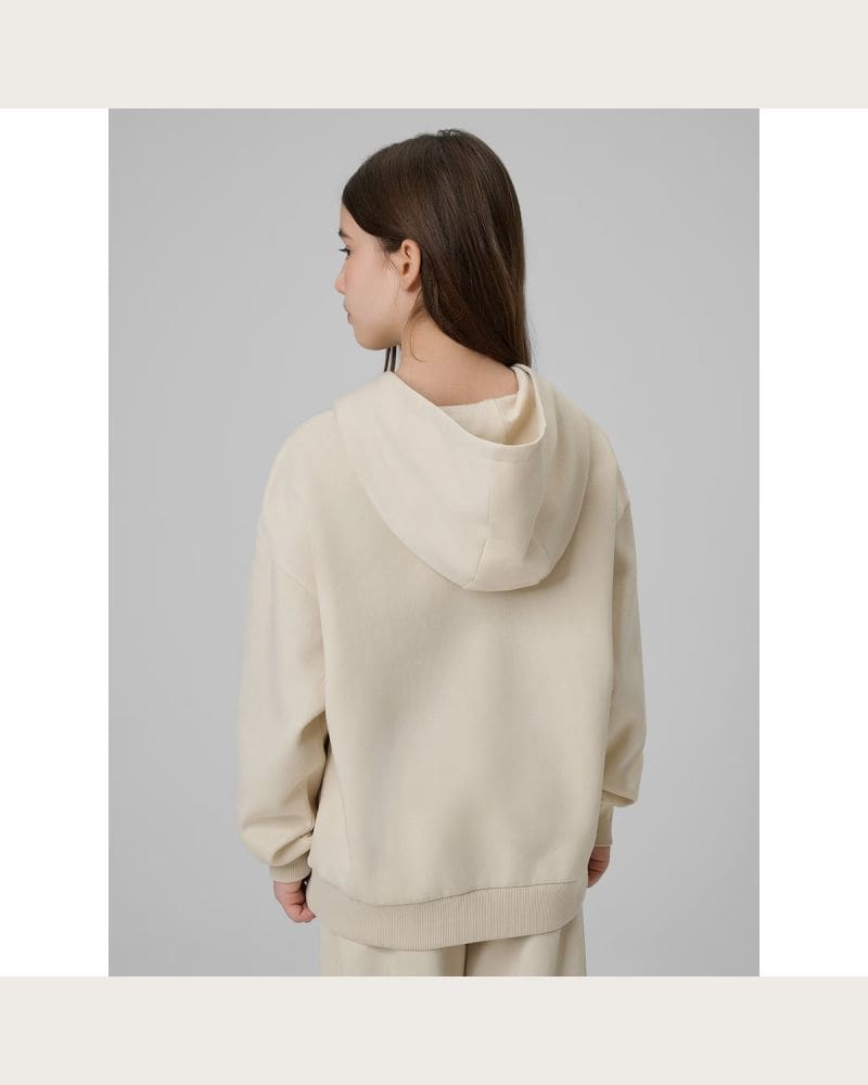 Dievčenská mikina s kapucňou 4F JUNIOR SWEATSHIRT F2270-83S-BEIGE – fotka 4