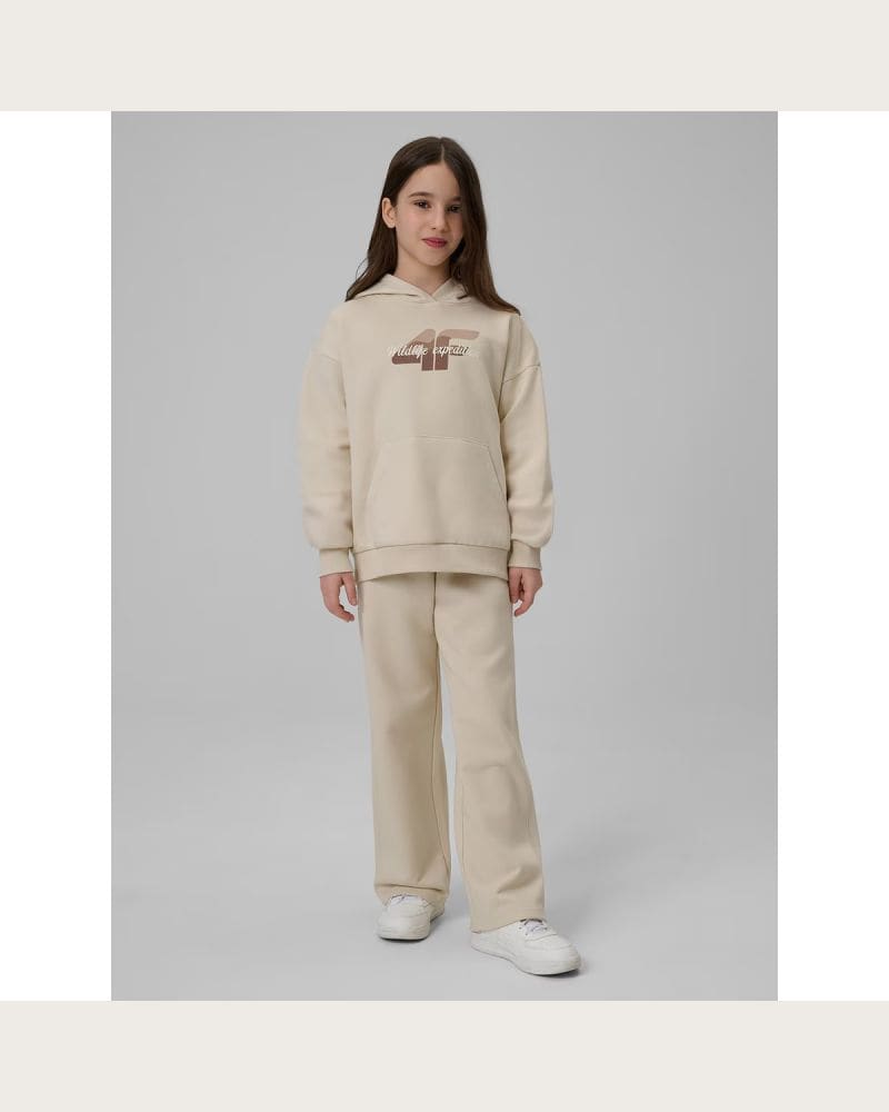 Dievčenská mikina s kapucňou 4F JUNIOR SWEATSHIRT F2270-83S-BEIGE – fotka 6