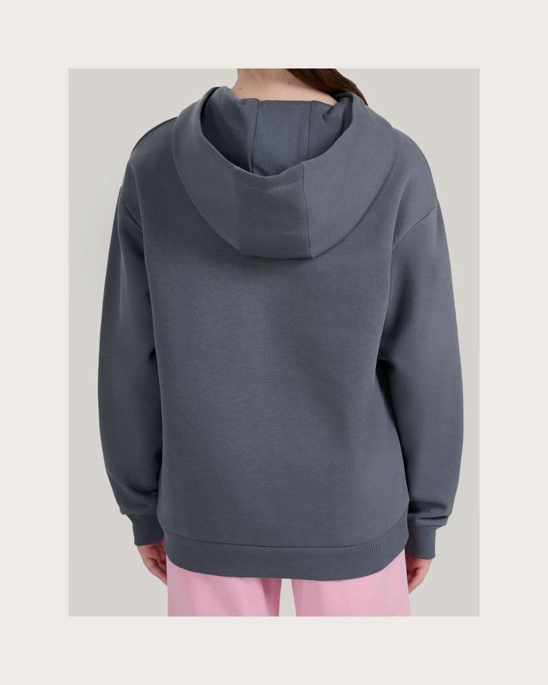 Dievčenská mikina s kapucňou 4F JUNIOR SWEATSHIRT F2270-22S-ANTHRACITE – fotka 3