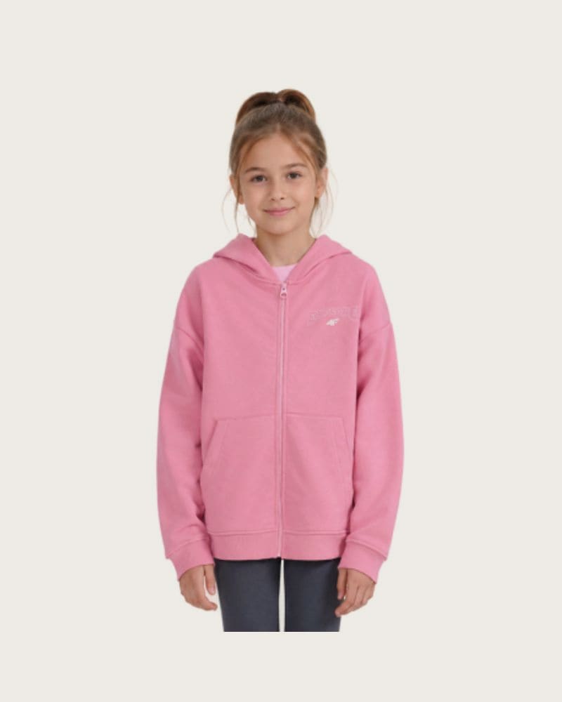 Dievčenská mikina so zipsom 4F JUNIOR SWEATSHIRT F2271-54S-PINK