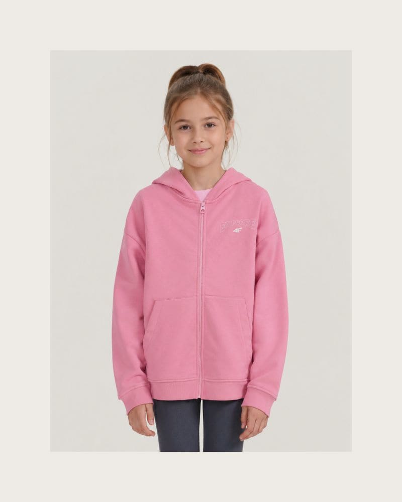 Dievčenská mikina so zipsom 4F JUNIOR SWEATSHIRT F2271-54S-PINK – fotka 2