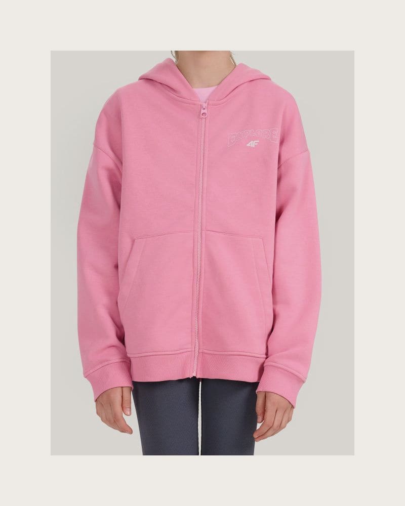 Dievčenská mikina so zipsom 4F JUNIOR SWEATSHIRT F2271-54S-PINK – fotka 3