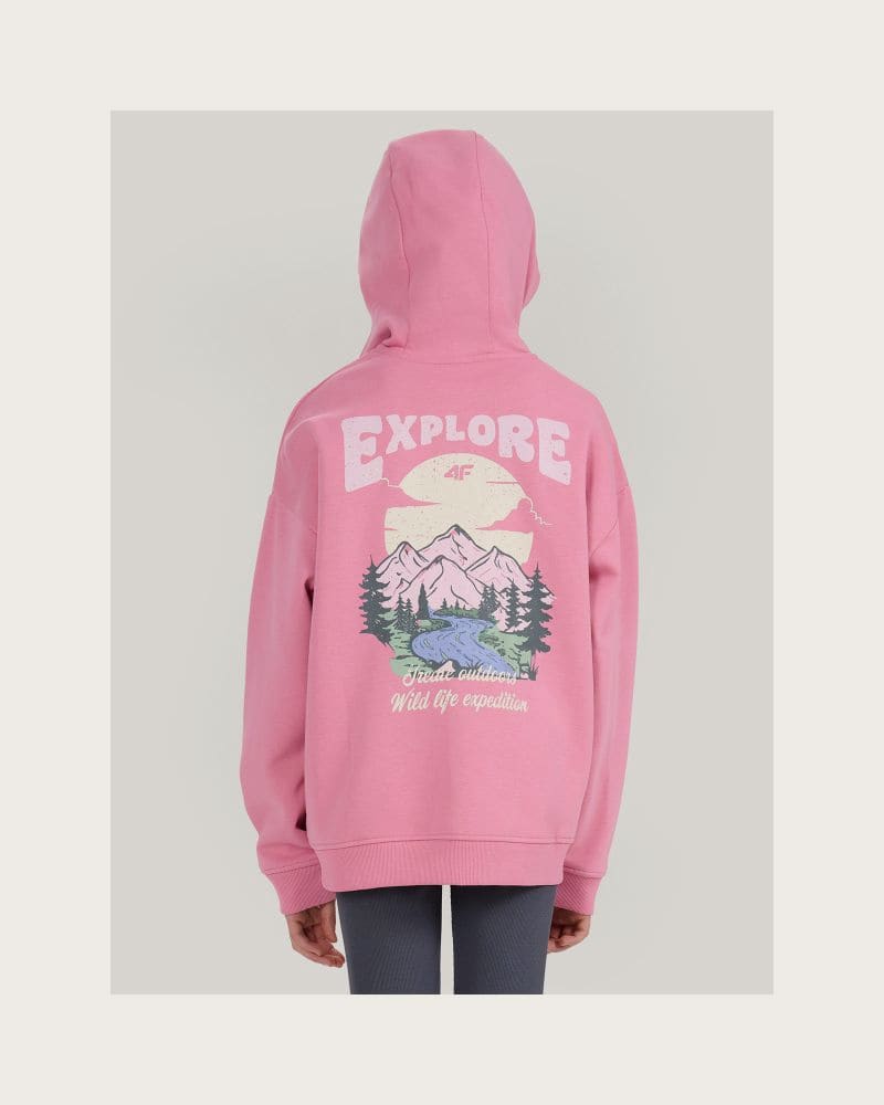Dievčenská mikina so zipsom 4F JUNIOR SWEATSHIRT F2271-54S-PINK – fotka 5
