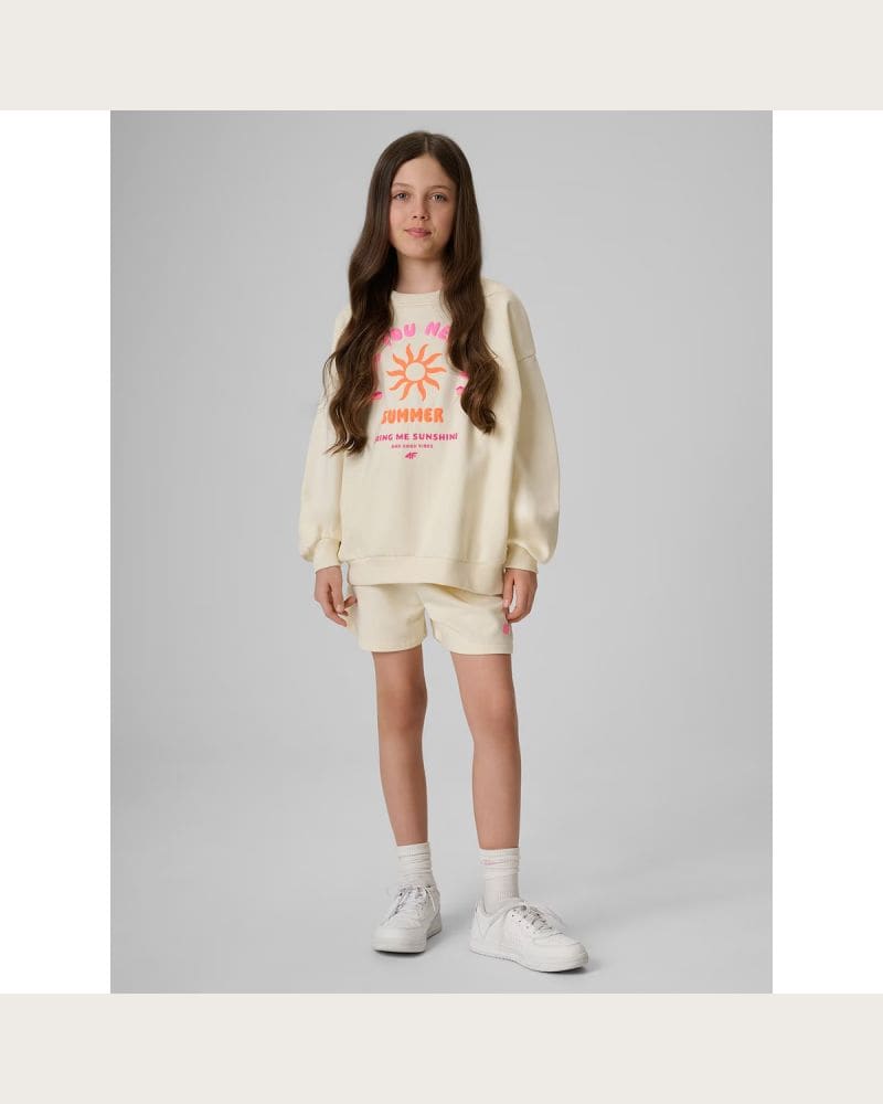Dievčenské kraťasy 4F JUNIOR SHORTS CAS F769-11S-OFF WHITE – fotka 4