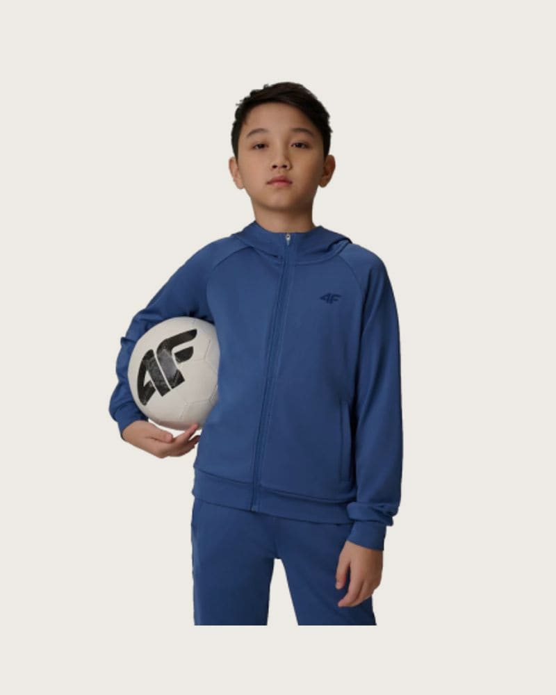 Chlapčenská tréningová mikina so zipsom 4F JUNIOR SWEATSHIRT FNK M690-31S-NAVY