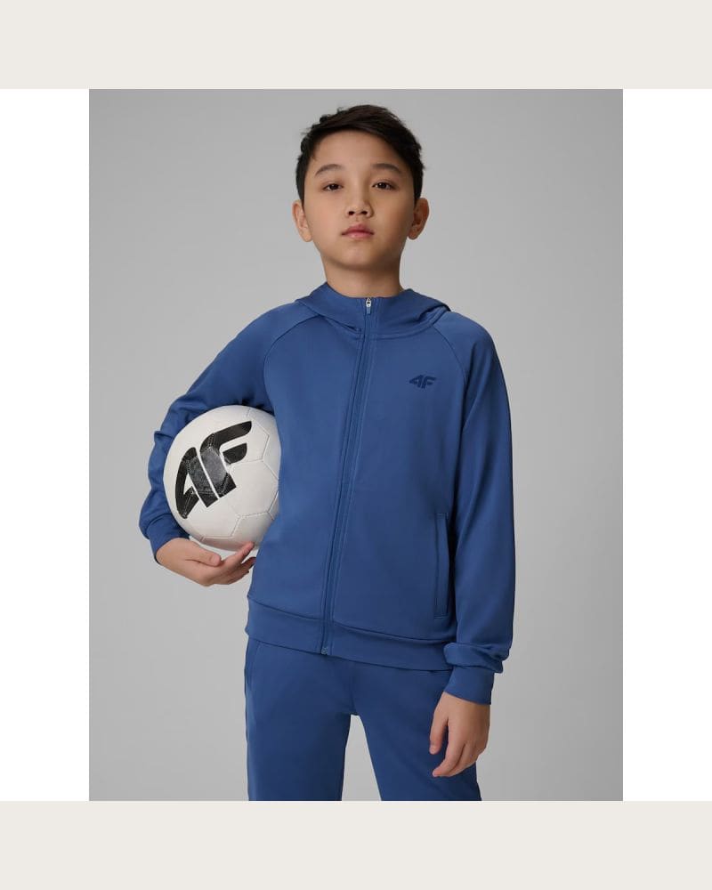 Chlapčenská tréningová mikina so zipsom 4F JUNIOR SWEATSHIRT FNK M690-31S-NAVY – fotka 2