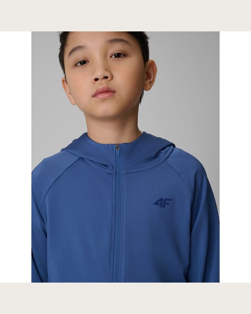 Chlapčenská tréningová mikina so zipsom 4F JUNIOR SWEATSHIRT FNK M690-31S-NAVY – fotka 7