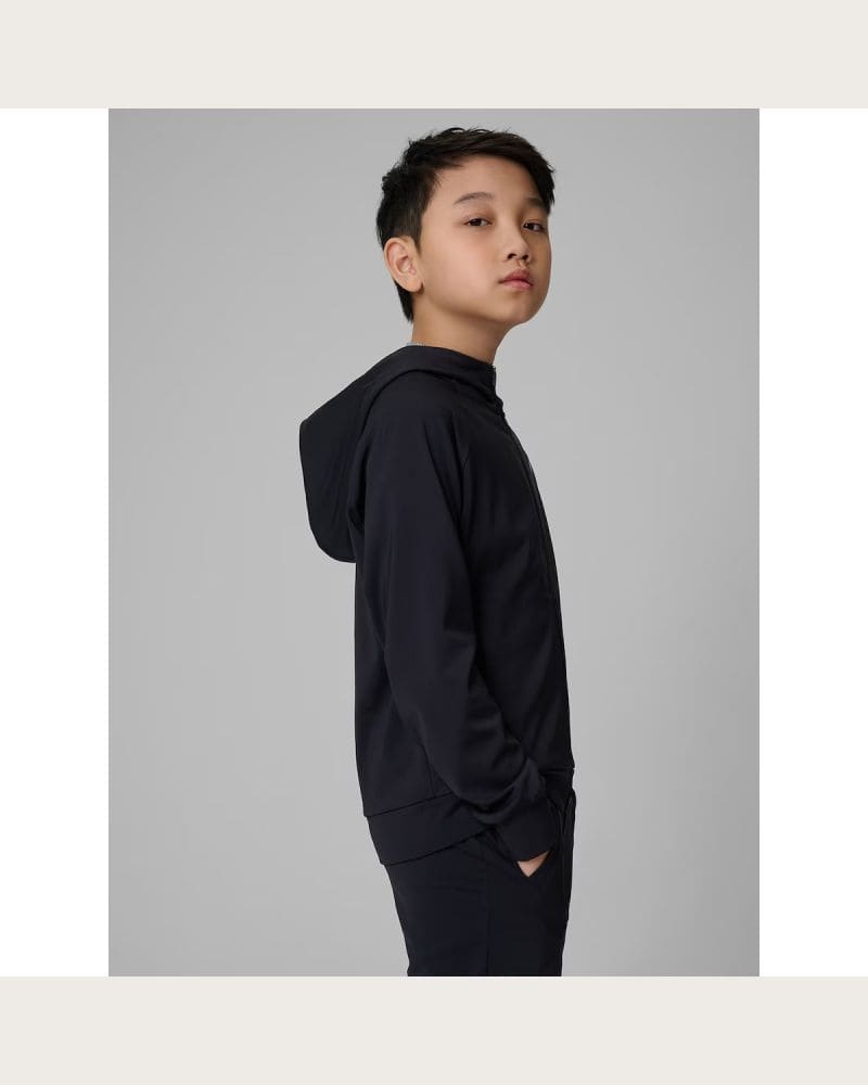 Chlapčenská tréningová mikina so zipsom 4F JUNIOR SWEATSHIRT FNK M690-20S-DEEP BLACK – fotka 3