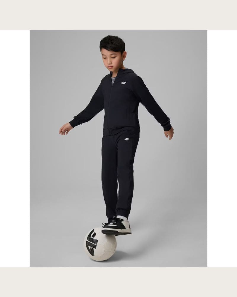 Chlapčenská tréningová mikina so zipsom 4F JUNIOR SWEATSHIRT FNK M690-20S-DEEP BLACK – fotka 6