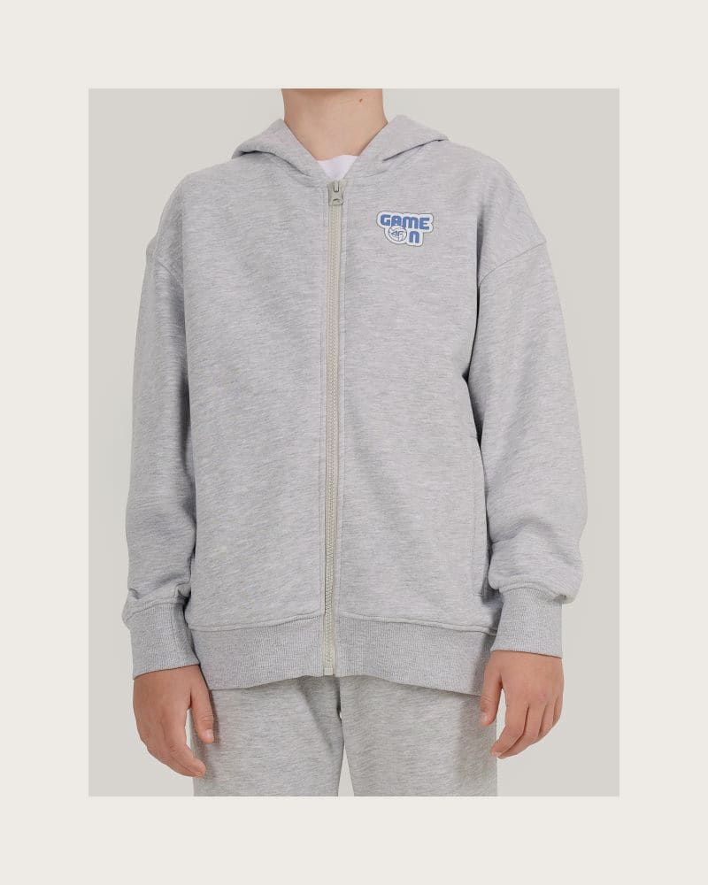 Chlapčenská mikina so zipsom 4F JUNIOR SWEATSHIRT M2326-25M-GREY MELANGE – fotka 2