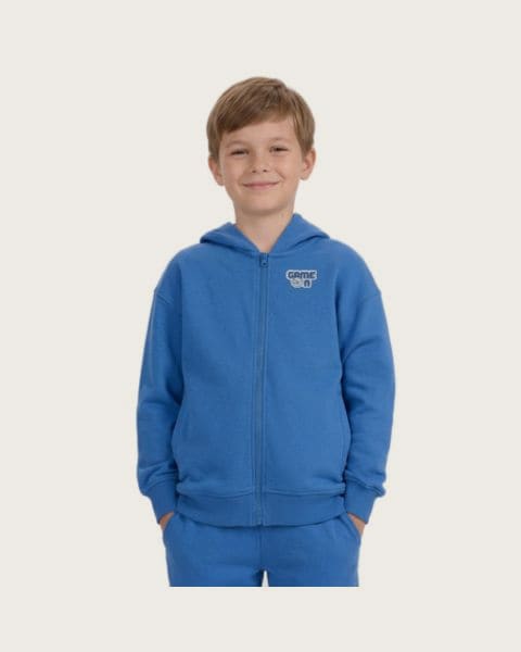 Chlapčenská mikina so zipsom 4F JUNIOR SWEATSHIRT M2326-32S-DENIM