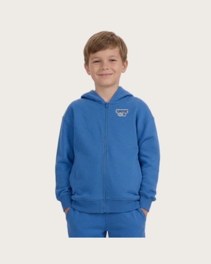 Chlapčenská mikina so zipsom 4F JUNIOR SWEATSHIRT M2326-32S-DENIM