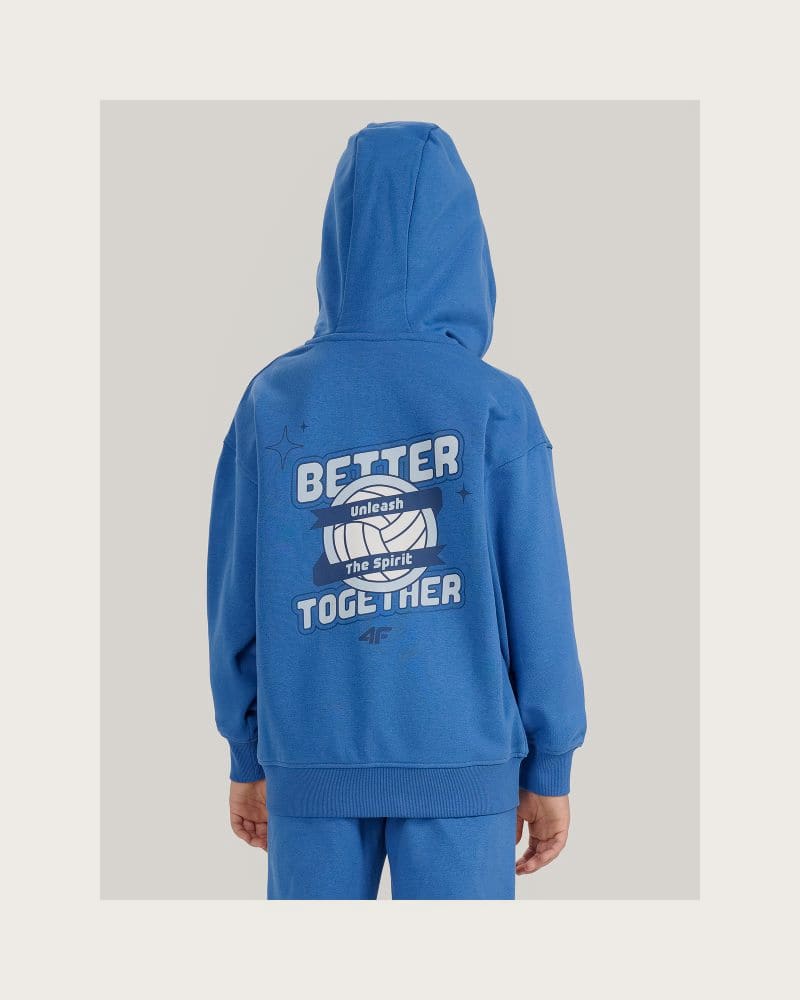 Chlapčenská mikina so zipsom 4F JUNIOR SWEATSHIRT M2326-32S-DENIM – fotka 4