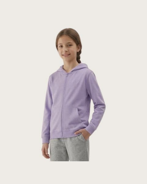 Dievčenská mikina so zipsom 4F JUNIOR SWEATSHIRT F2322-51S-VIOLET