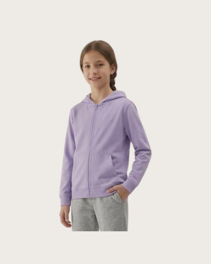 Dievčenská mikina so zipsom 4F JUNIOR SWEATSHIRT F2322-51S-VIOLET