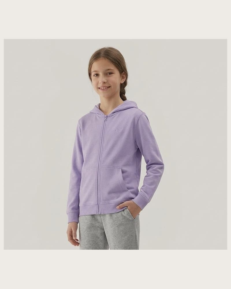 Dievčenská mikina so zipsom 4F JUNIOR SWEATSHIRT F2322-51S-VIOLET – fotka 2