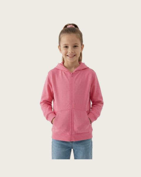 Dievčenská mikina so zipsom 4F JUNIOR SWEATSHIRT F2322-54S-PINK