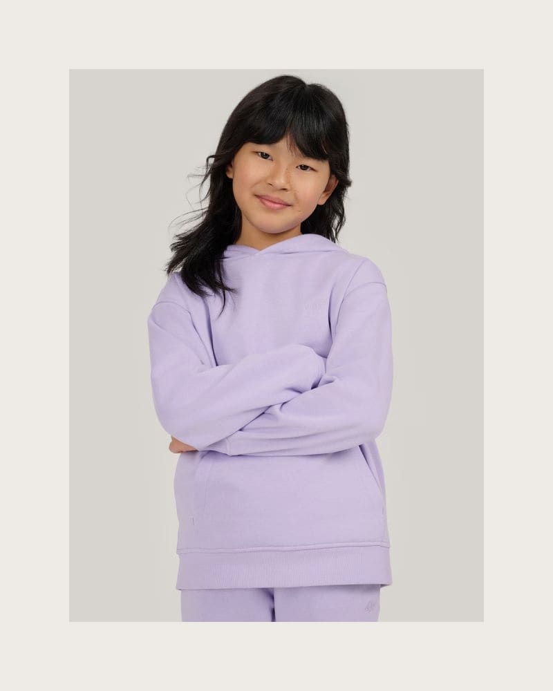 Dievčenská mikina s kapucňou 4F JUNIOR SWEATSHIRT F2323-51S-VIOLET – fotka 2