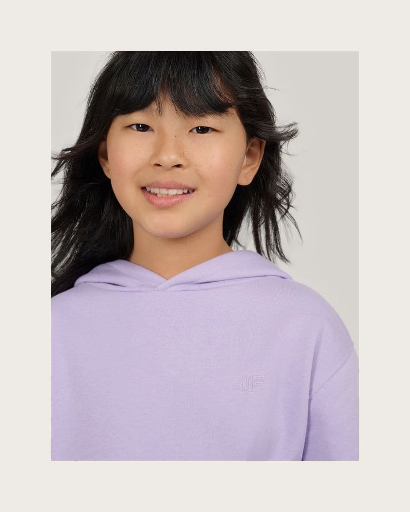 Dievčenská mikina s kapucňou 4F JUNIOR SWEATSHIRT F2323-51S-VIOLET – fotka 8