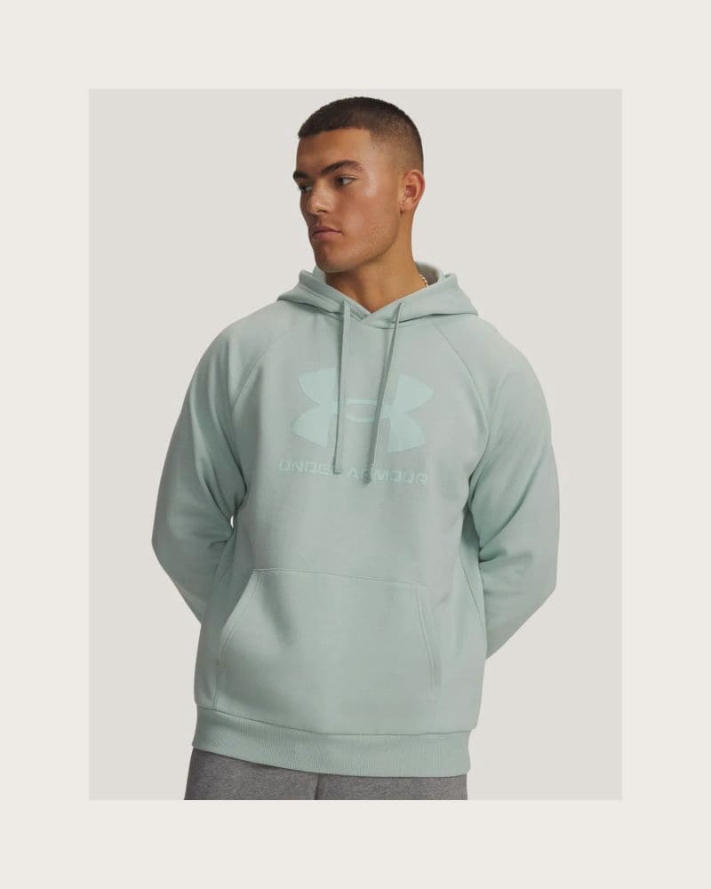 Pánska zateplená mikina s kapucňou UNDER ARMOUR UA Rival Fleece Logo HD-BLU – fotka 2