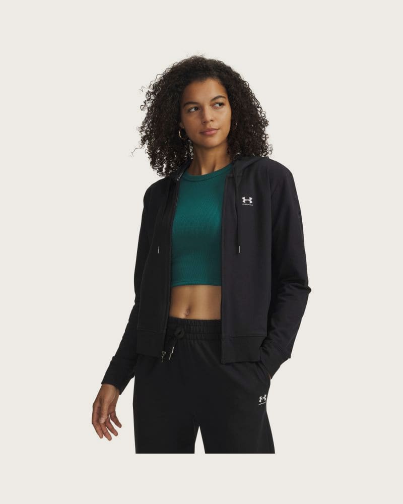 Dámska mikina so zipsom UNDER ARMOUR Sport Terry FZ-BLK – fotka 2